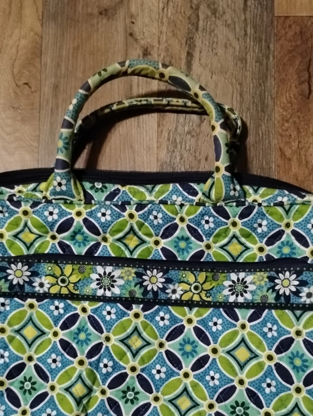 Vera Bradley Blue & Green Quilted Laptop Tote